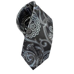 Geoff Nicholson Blue Paisley Classic Woven Silk Tie